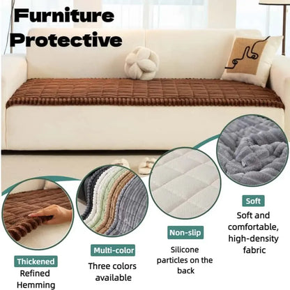 Premium Quilted Sofa Protector, Soft and Non-Slip Cover for Pets and Children, Machine Washable Furniture Shield