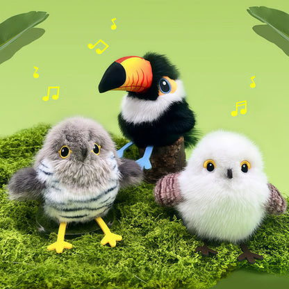 Interactive Flapping Bird Plush Cat Toy with Smart Touch Activation, Realistic Chirping Sounds, Multiple Flapping Modes, Rechargeable and Durable Design for Indoor Play