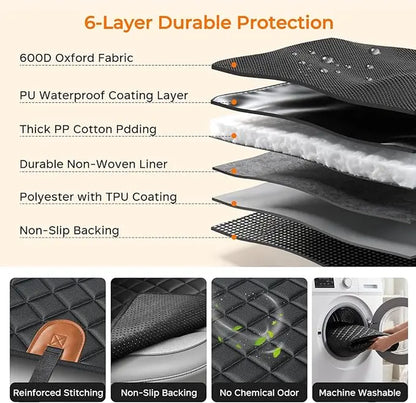 Premium Dog Car Seat Cover - Universal Fit, Waterproof, Scratch-Resistant, Non-Slip, Washable Pet Travel Mat for All Seasons