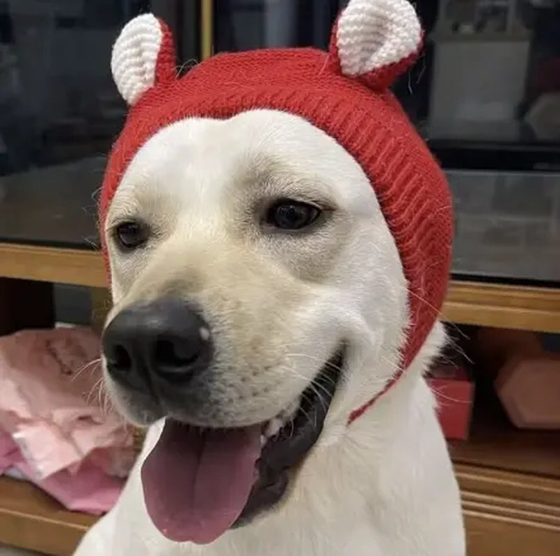 Dog Ear Protection Muffs - Winter Warmth and Noise Reduction Caps for Medium to Large Dogs, Ideal for Christmas Celebrations