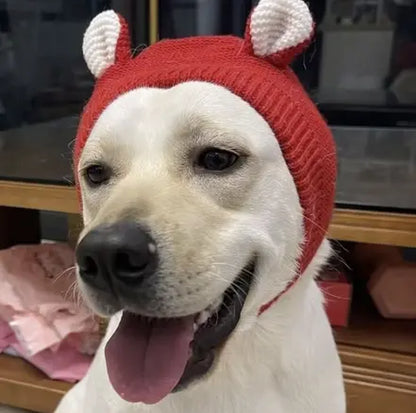 Dog Ear Protection Muffs - Winter Warmth and Noise Reduction Caps for Medium to Large Dogs, Ideal for Christmas Celebrations