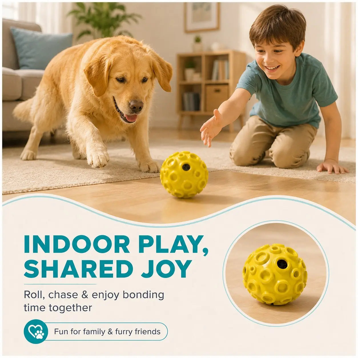 Interactive Floating TPR Dog Ball - 4.72 Inch Fetch Toy for Medium & Large Dogs, Ideal for Outdoor Play and Exercise