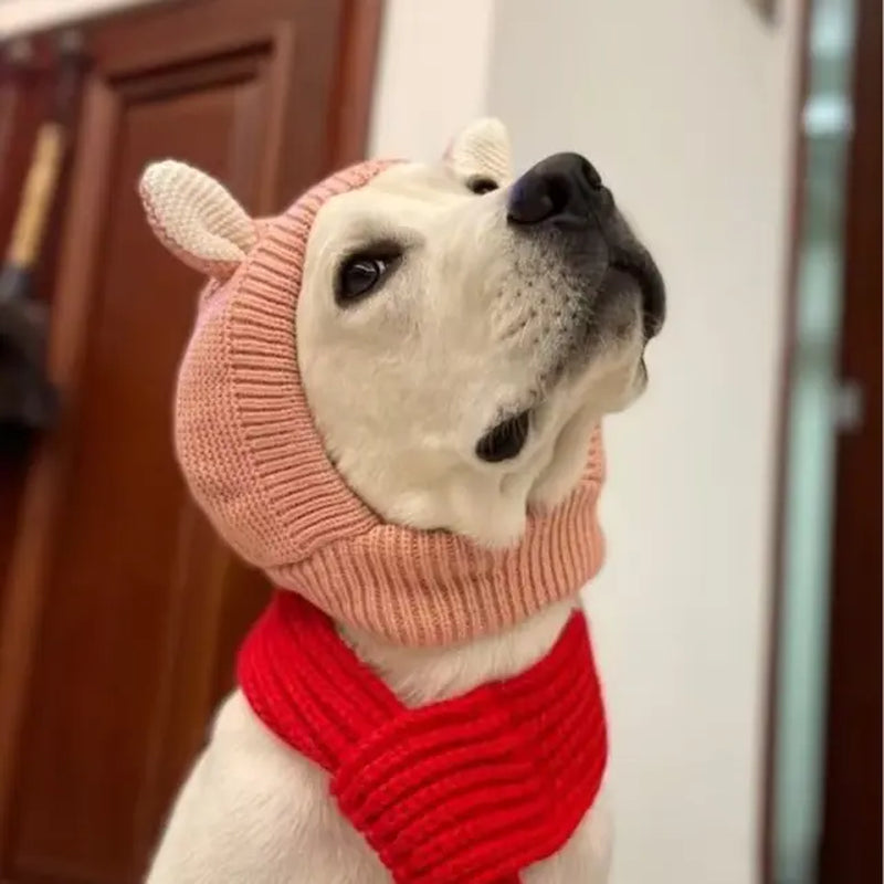 Dog Ear Protection Muffs - Winter Warmth and Noise Reduction Caps for Medium to Large Dogs, Ideal for Christmas Celebrations