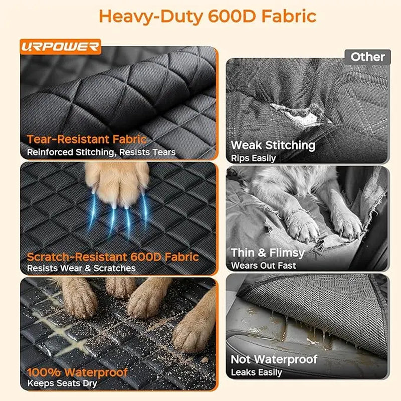 Premium Dog Car Seat Cover - Universal Fit, Waterproof, Scratch-Resistant, Non-Slip, Washable Pet Travel Mat for All Seasons
