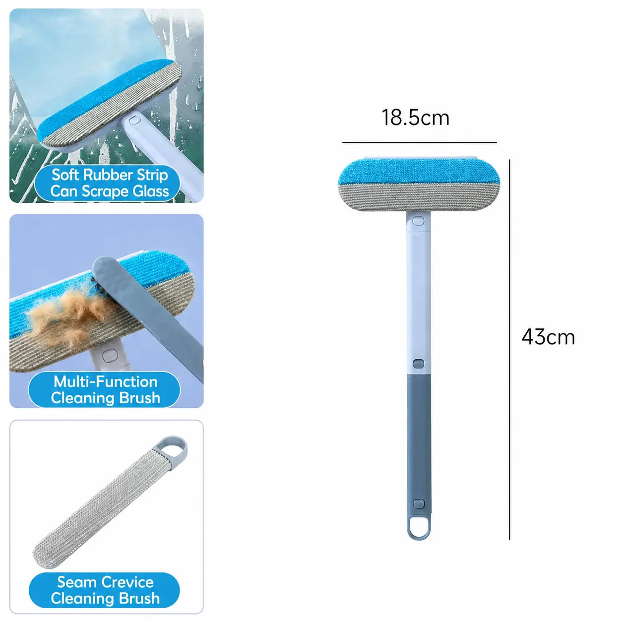 Professional Pet Hair Removal Brush Set for Upholstery, Carpets, and Clothing – Reusable Lint Brush with Extended Handle, Includes Two Brushes