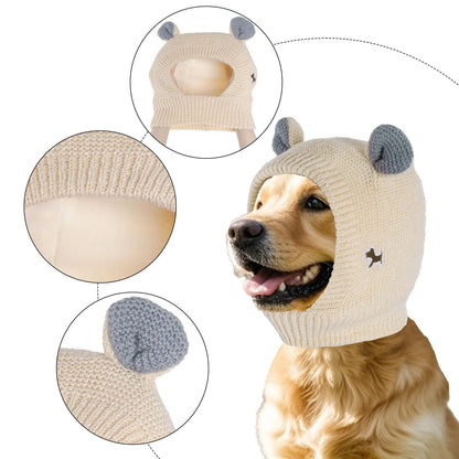 Dog Ear Protection Muffs - Winter Warmth and Noise Reduction Caps for Medium to Large Dogs, Ideal for Christmas Celebrations