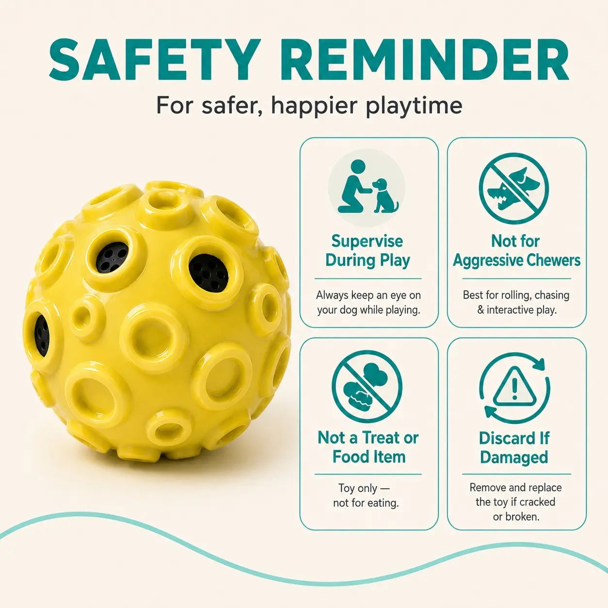 Interactive Floating TPR Dog Ball - 4.72 Inch Fetch Toy for Medium & Large Dogs, Ideal for Outdoor Play and Exercise