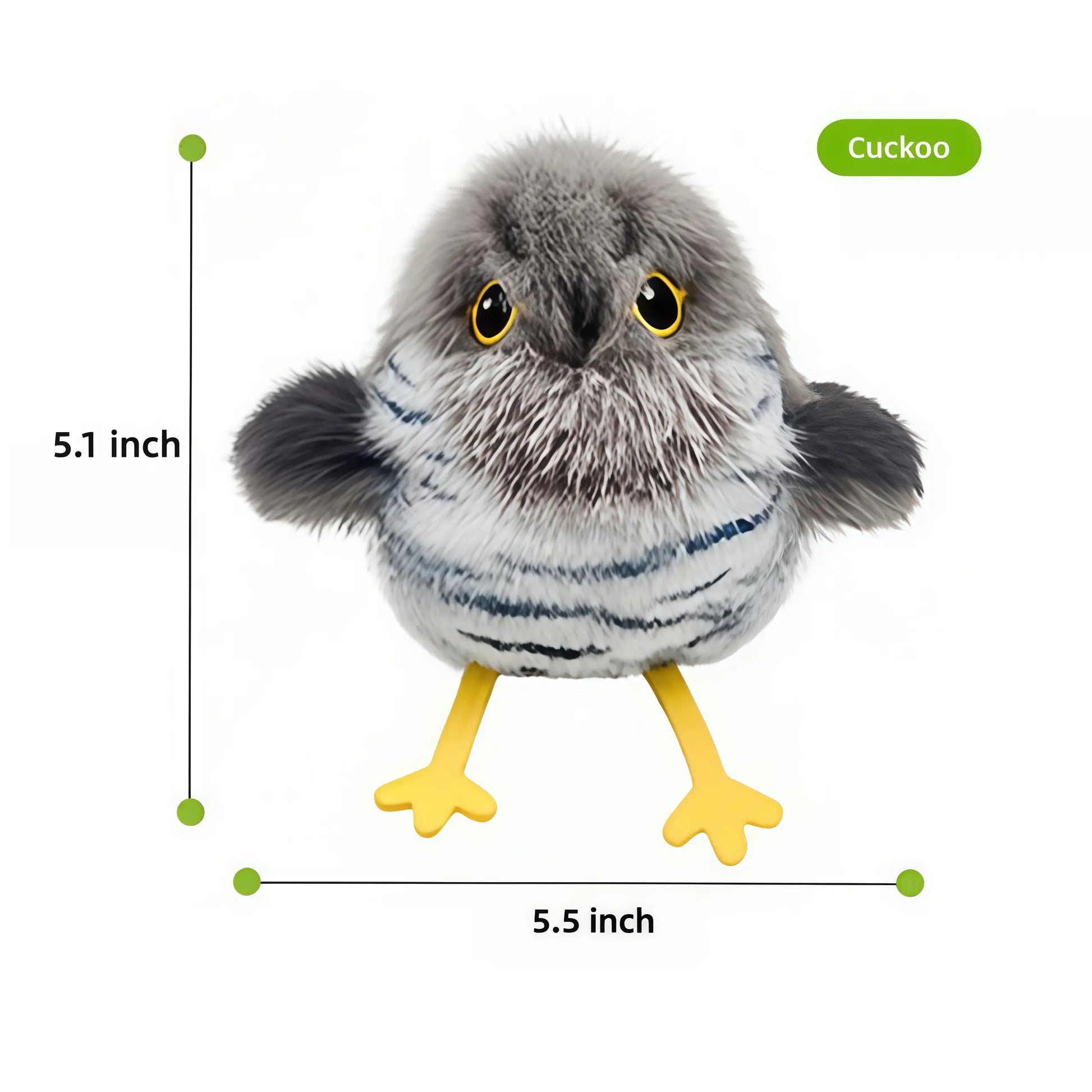 Interactive Flapping Bird Plush Cat Toy with Smart Touch Activation, Realistic Chirping Sounds, Multiple Flapping Modes, Rechargeable and Durable Design for Indoor Play